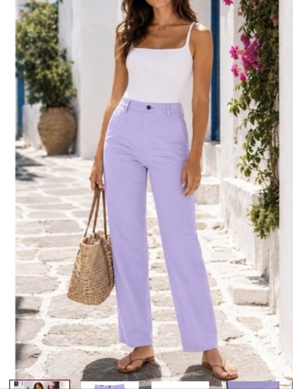 Madewell Lavender Straight-Leg High-Waist Pants